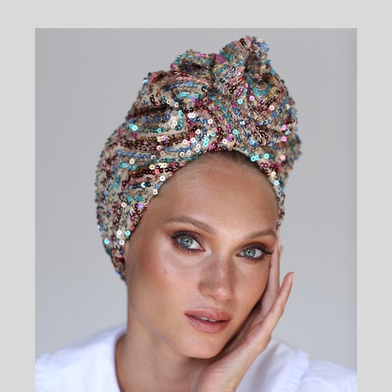 Sequin Fashion Turban Vintage Turban 