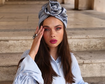 Tuban fleuri, turban pour femme, turban en soie, turban pour femme, serre-tête turban pour femme - Disponible en 5 couleurs - Prêt-à-porter