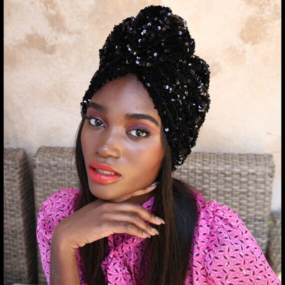 Sequin Fashion Turban Vintage Turban 