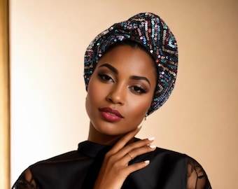 Sequin Turban for Women: Hand-Sewn Gatsby Style Headwear