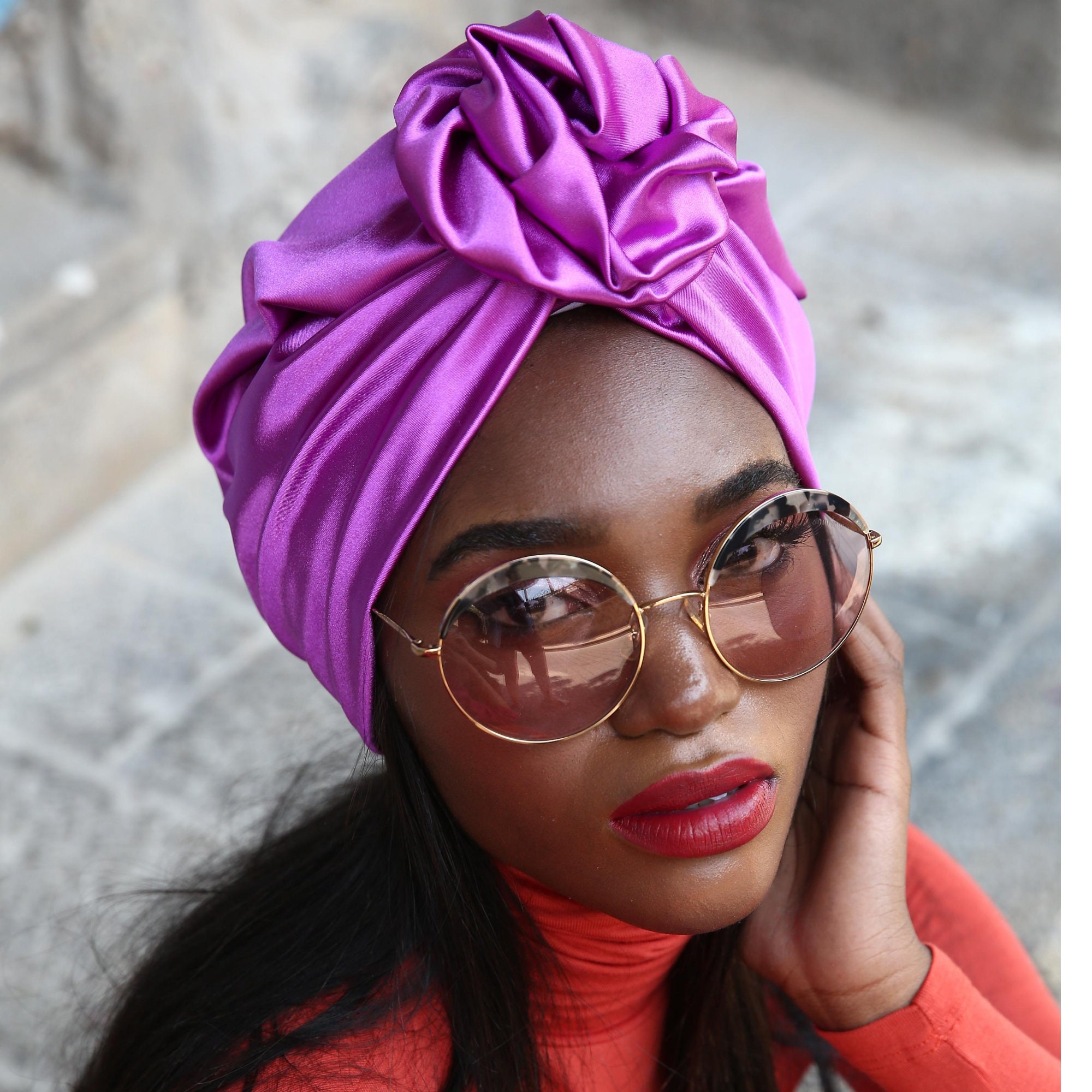 Flower Tuban, Turban Head Wrap, Turban for Woman, Silk 