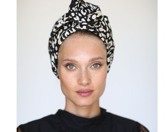 High Quality Top Knot Leopard Print Turban Style Chemo Alopecia Pre Tariff Price Leopard Print Pre-tied Turban | Women main image 4