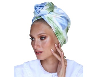 Fashion turban hat, tai dai turban, turban with flower, hair covering for women, hair turban, head covering, ready to wear head scarf