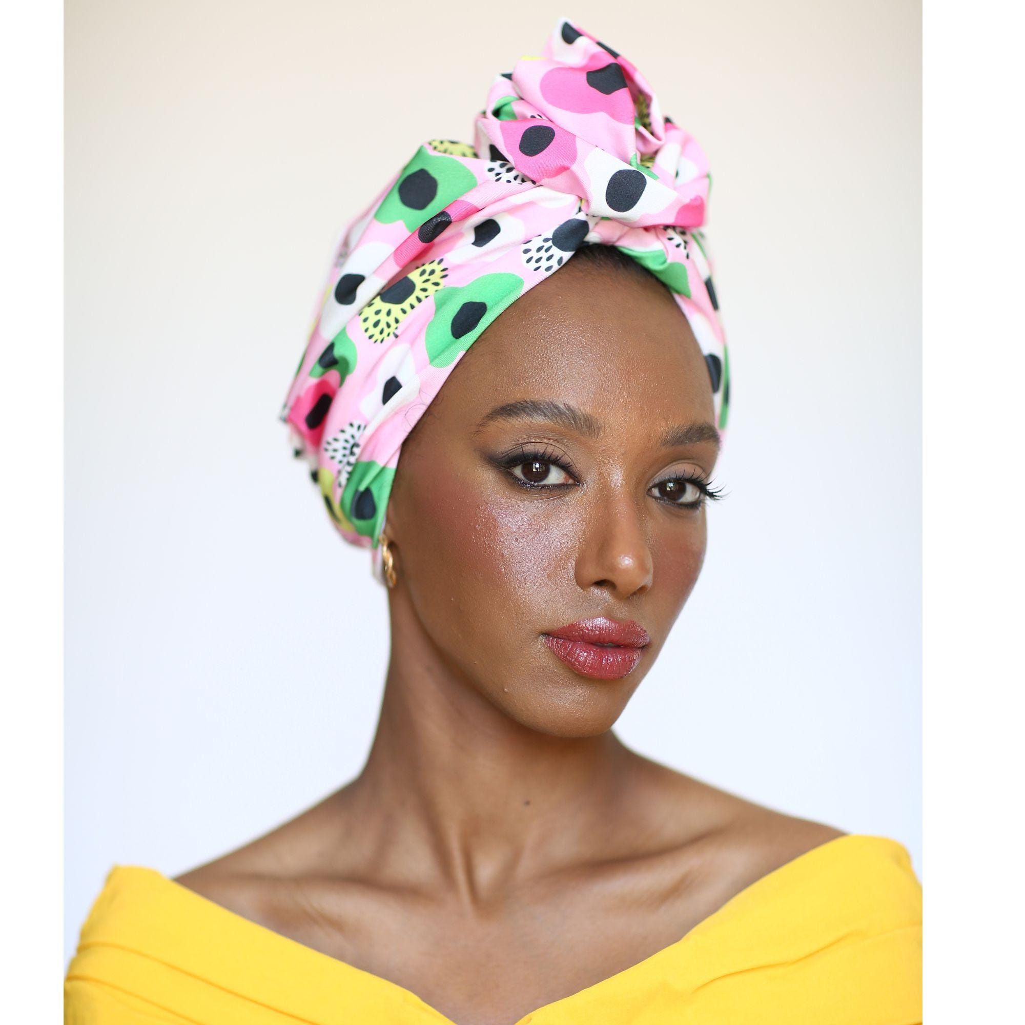 Turban – Colorful Abstract Print – Pre-tied Headwrap for  display picture 3