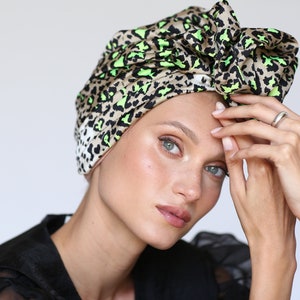 knot turban, turban hat, chemo hat, turban headband, fashion turban, hair turban, turban headwrap, turban hijab, turban for women Brown Leopard