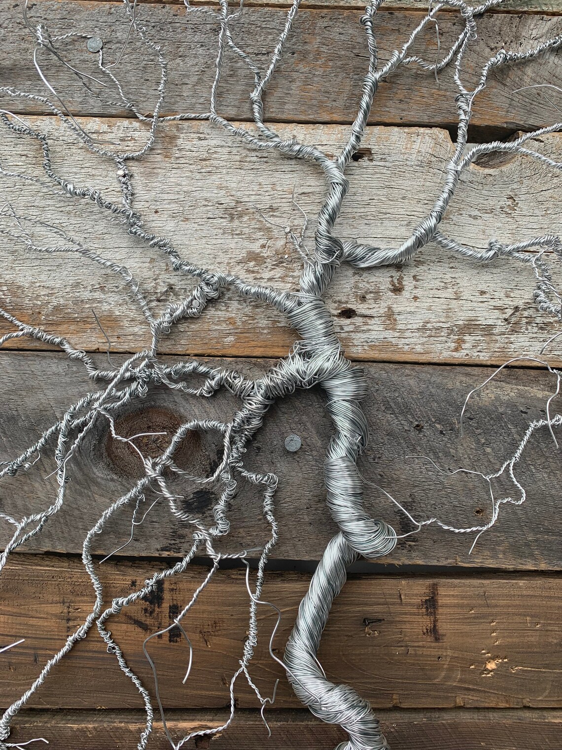 Large Aluminum Wire Metal Tree Wall Sculpture Branches Gently Etsy