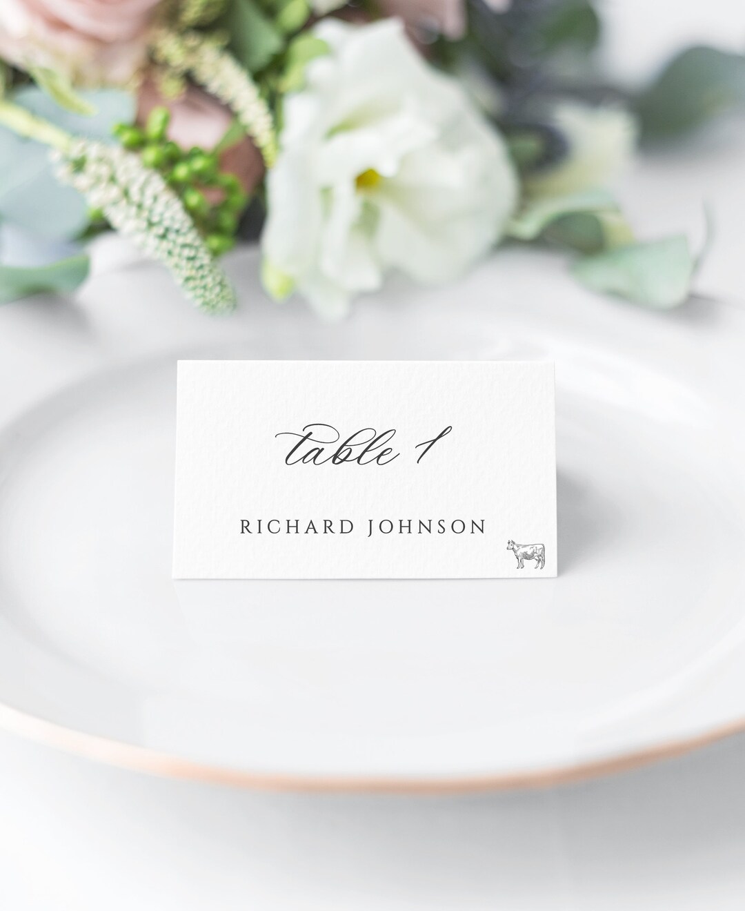 Printed Wedding Place Cards With Meal Choice, Escort Cards, Dinner Name