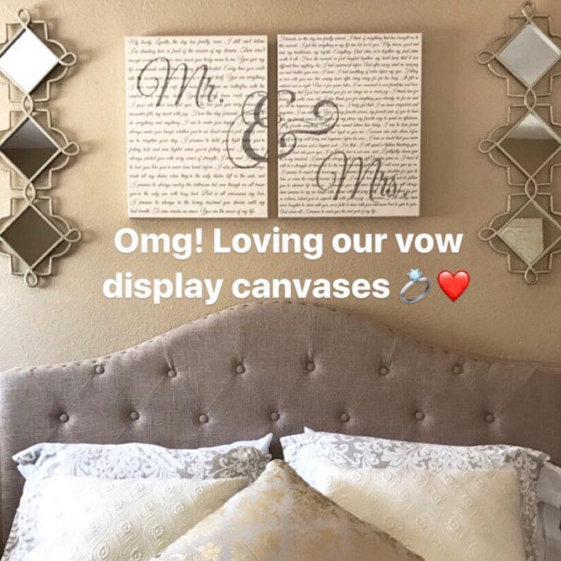 Mr and Mrs Wedding Vow Canvas Art set of 2 Perfect Etsy 