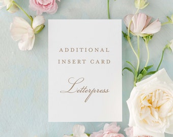 ADD ON - Additional Insert Card for your Letterpress Invitation Suite