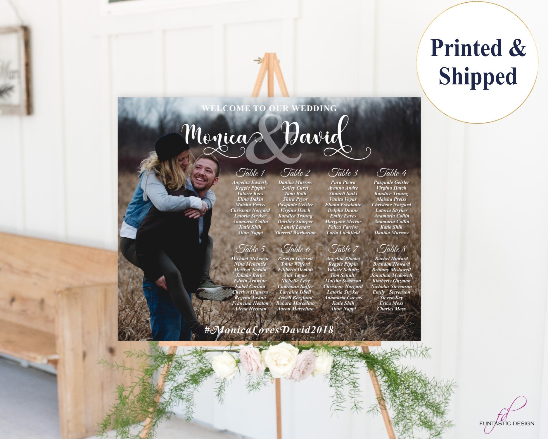 Photo Seating Chart Board Wedding Seating Plan With Photo Etsy