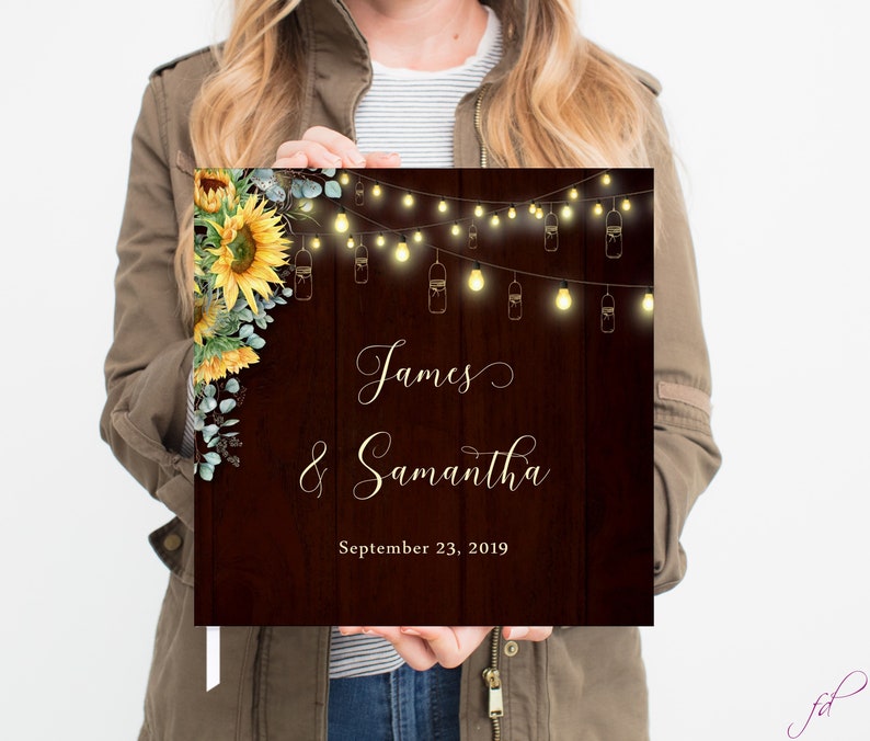 Party Supplies Sunflower Guest Book Country Wedding Accessories