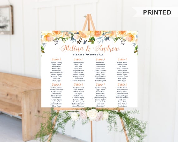 Poster Board Wedding Seating Chart