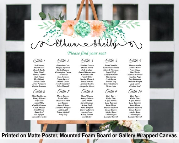 Etsy Seating Chart Board