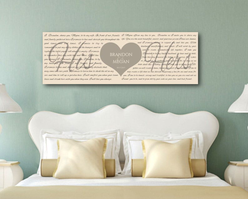 Personalized Anniversary Canvas Vows Canvas Print Wedding | Etsy