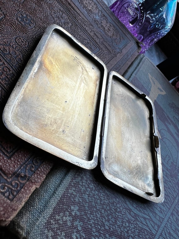 Vintage Silver Sterling 200 Metal Cigarette Case/… - image 2