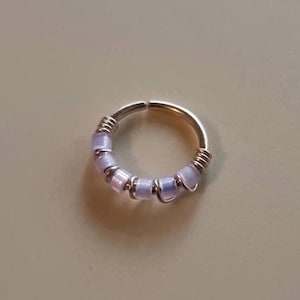 Helix hoop earring 14K gold filled pale purple boho helix hoop earring