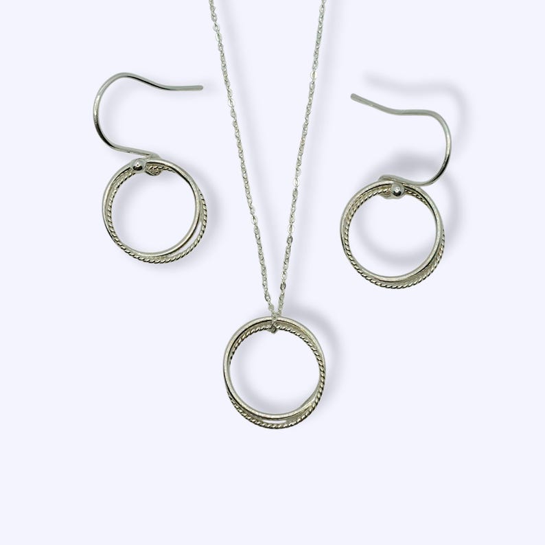 Sterling silver necklace and earrings set, gift for Birthday, Graduation or Anniversary image 7