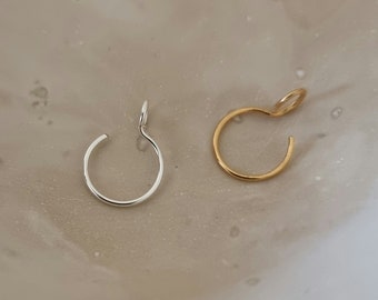 Faux nose ring - No piercing nose ring - Fake nose ring - Gold plated or silver plated nose ring - Set of two