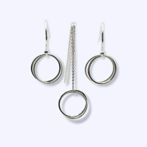 Sterling silver necklace and earrings set, gift for Birthday, Graduation or Anniversary image 2