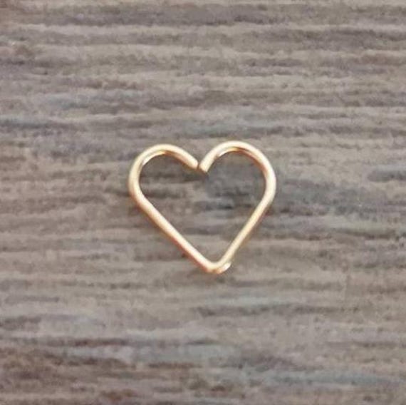 Gold Filled Heart Tragus Earring – Cartilage Piercing