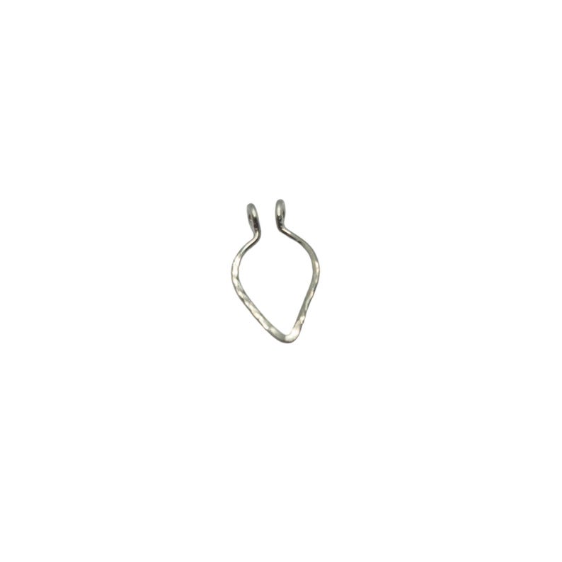 Fake Sterling Silver Septum Ring Fake Tribal Silver Septum Ring No