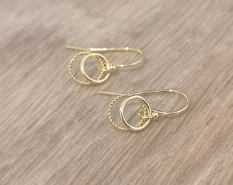 Dangle earrings circle gold filled dangle earrings small dangle earrings stylish dangle earrings gift for her