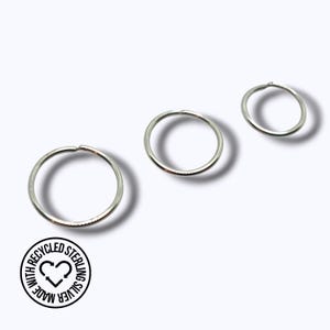 Sterling silver cartilage hoop made with recycled solid Sterling silver