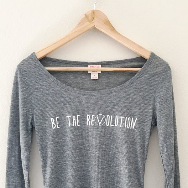 Vegan Long Sleeve Shirt, Vegan Apparel, Cruelty-free, Recycled Clothing, Animal Equality, Flaunt Your Vegan, Be the Revolution