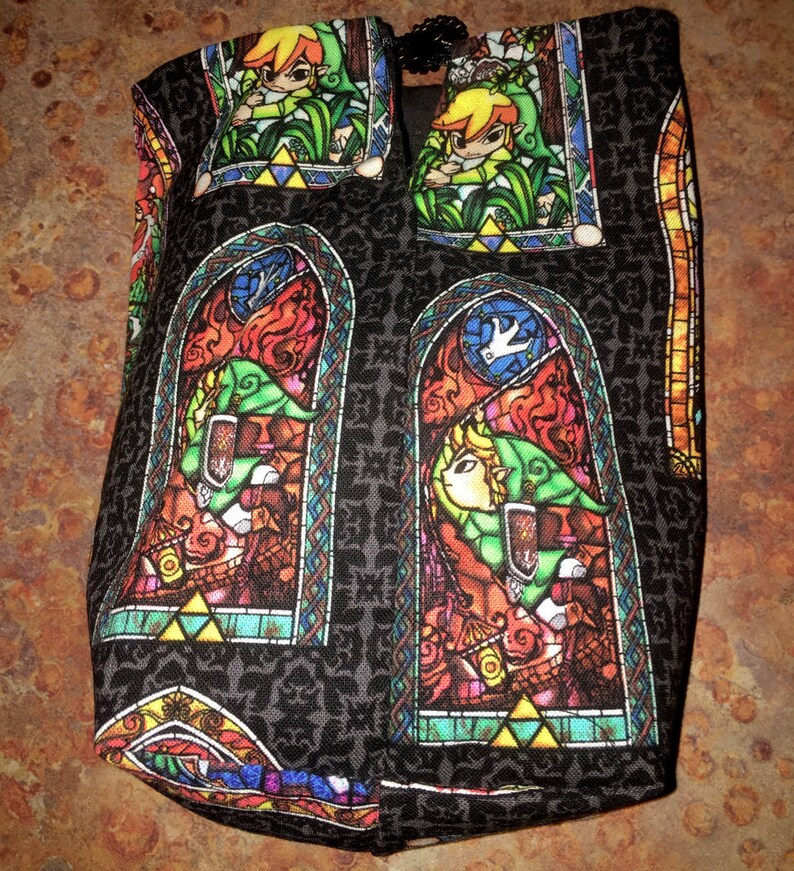 The Legend of Zelda Link Mosaic Dice Bag, Drawstring Bag, Coin Purse, Pouch, Rupees, Gaming