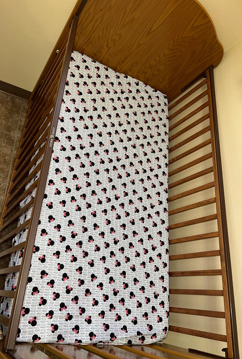 Minnie Mouse Fitted Crib Sheet Disney Etsy