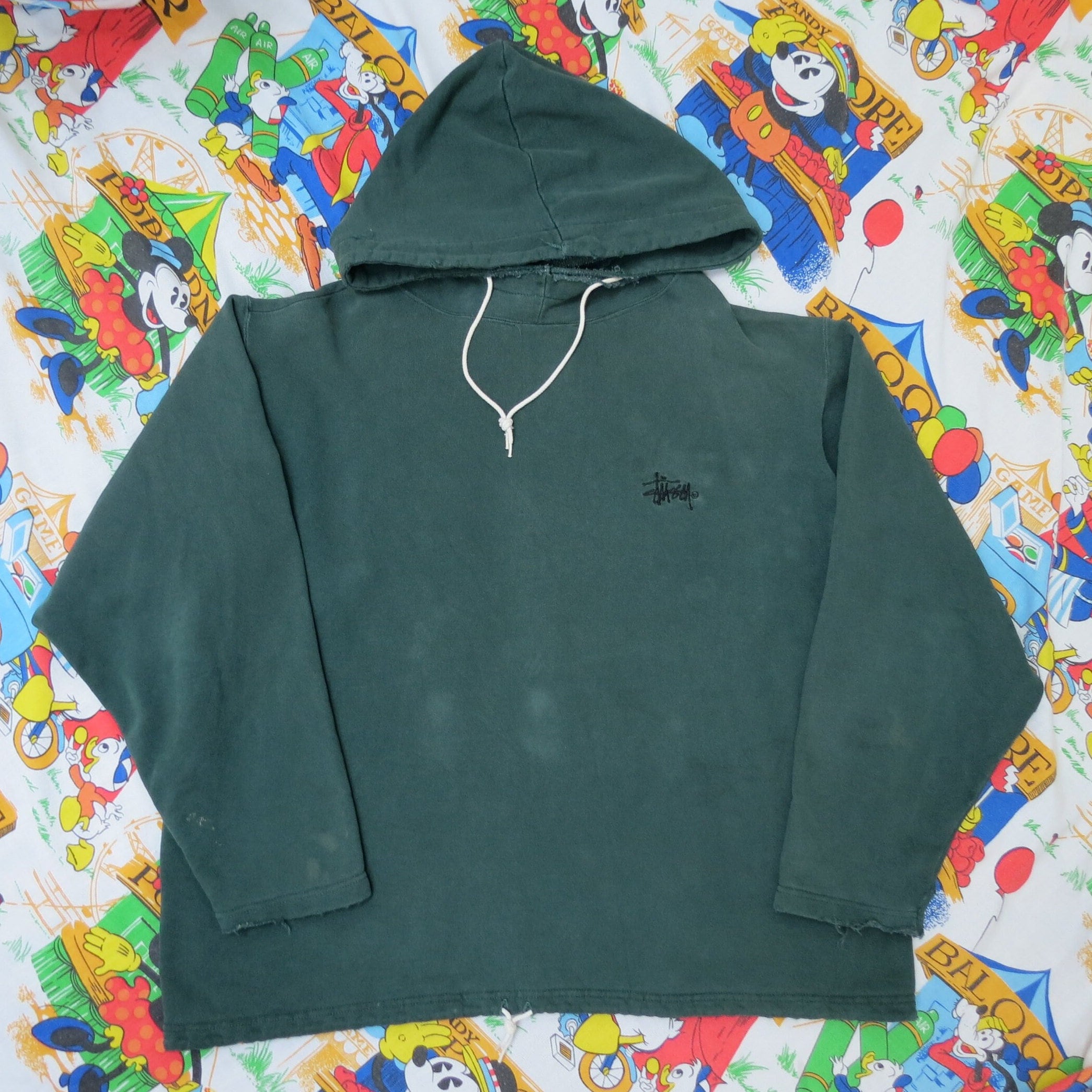 Vintage Stüssy Pullover Drawstring Hoodie Faded Thrashed - Etsy