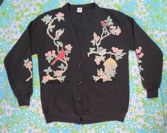 Applique Cardigan - Etsy