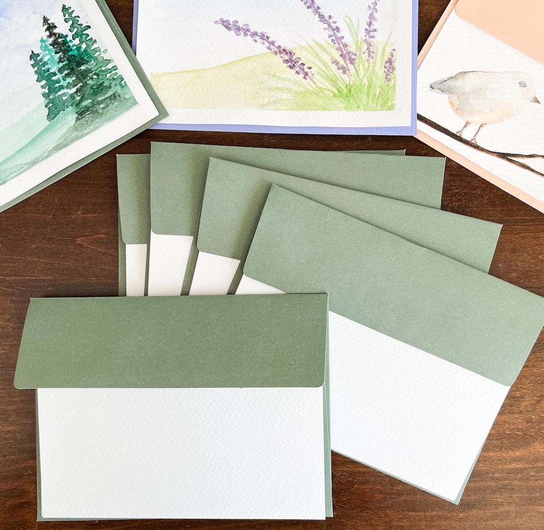 Blank Watercolor Cards With Colored Envelopes 5pk - Etsy