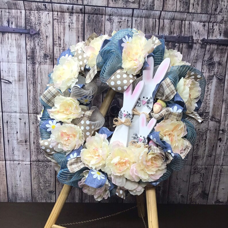 Floral Wreath, Home Decor Easter Wreath Country Farmhouse Spring Wreath Front Door Wreath