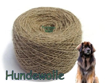 200 gr. made of soft hand-spun undercoat from dog / dog wool wool knitting handmade yarn knitting yarn