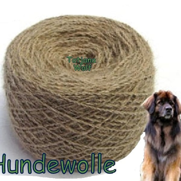 200 gr. aus weicher handgesponnener Unterwolle vom Hund / Hundewolle Wolle Stricken Handarbeitsgarn Strickgarn