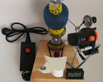 electric wool winder "W_Pro"_1MZRKT with barrel length counter/RELE /button switch +temperature sensor for motor