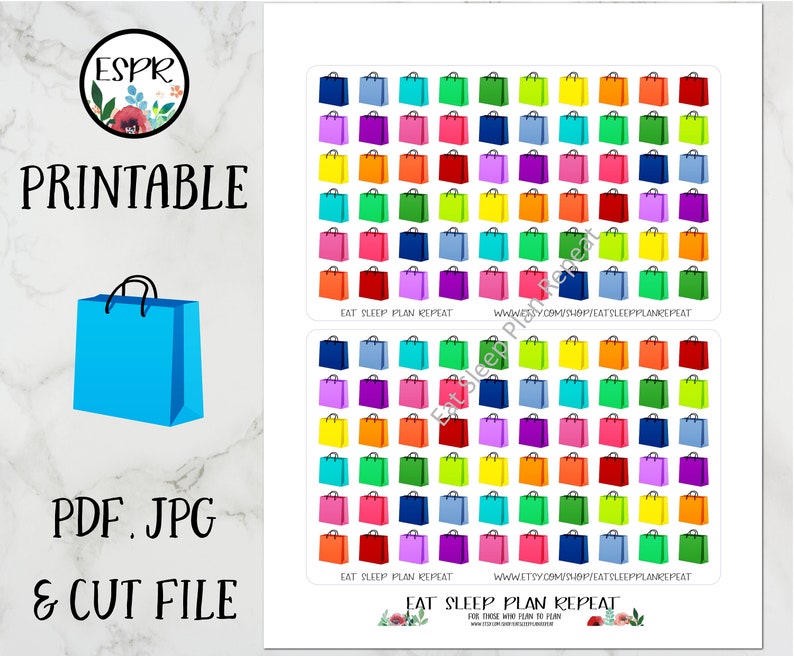 Great for planners of all sizes. Happy Grocery Bags Planner Stickers
