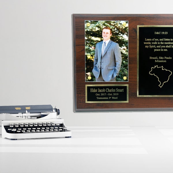 LDS Missionary Plaque 7x9, Black with Gold Writing, Multiple Plaque options