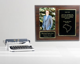 LDS Missionary Plaque 7x9, Black with Gold Writing, Multiple Plaque options