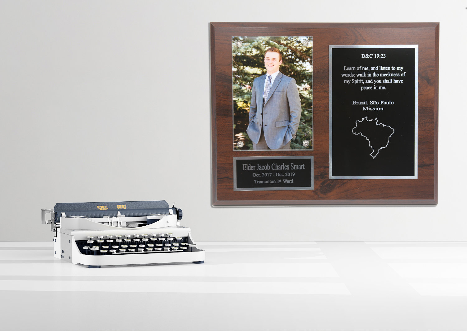 LDS Missionary Plaque, 8x10 Cherry Wood Black With Silver Writing - Etsy
