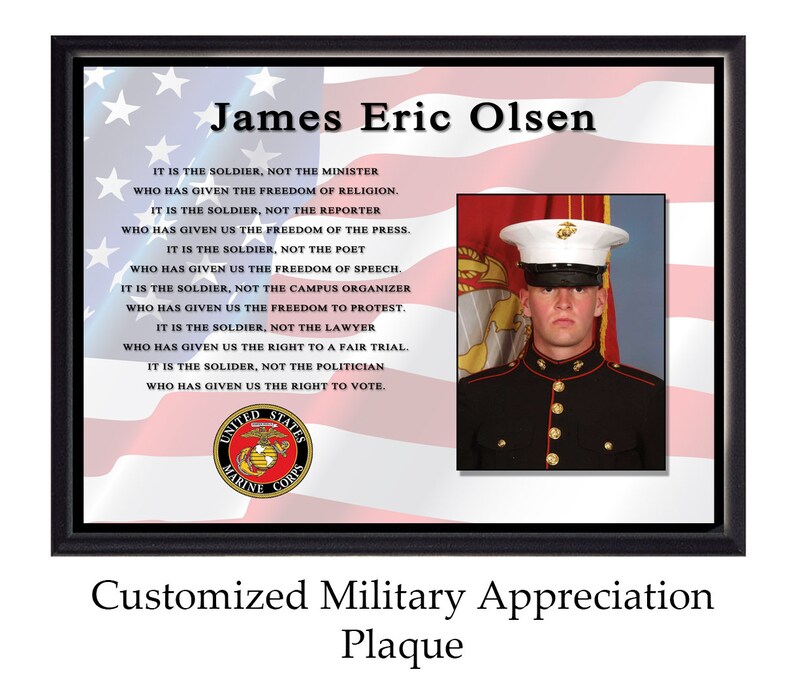 Military Appreciation Plaque Etsy