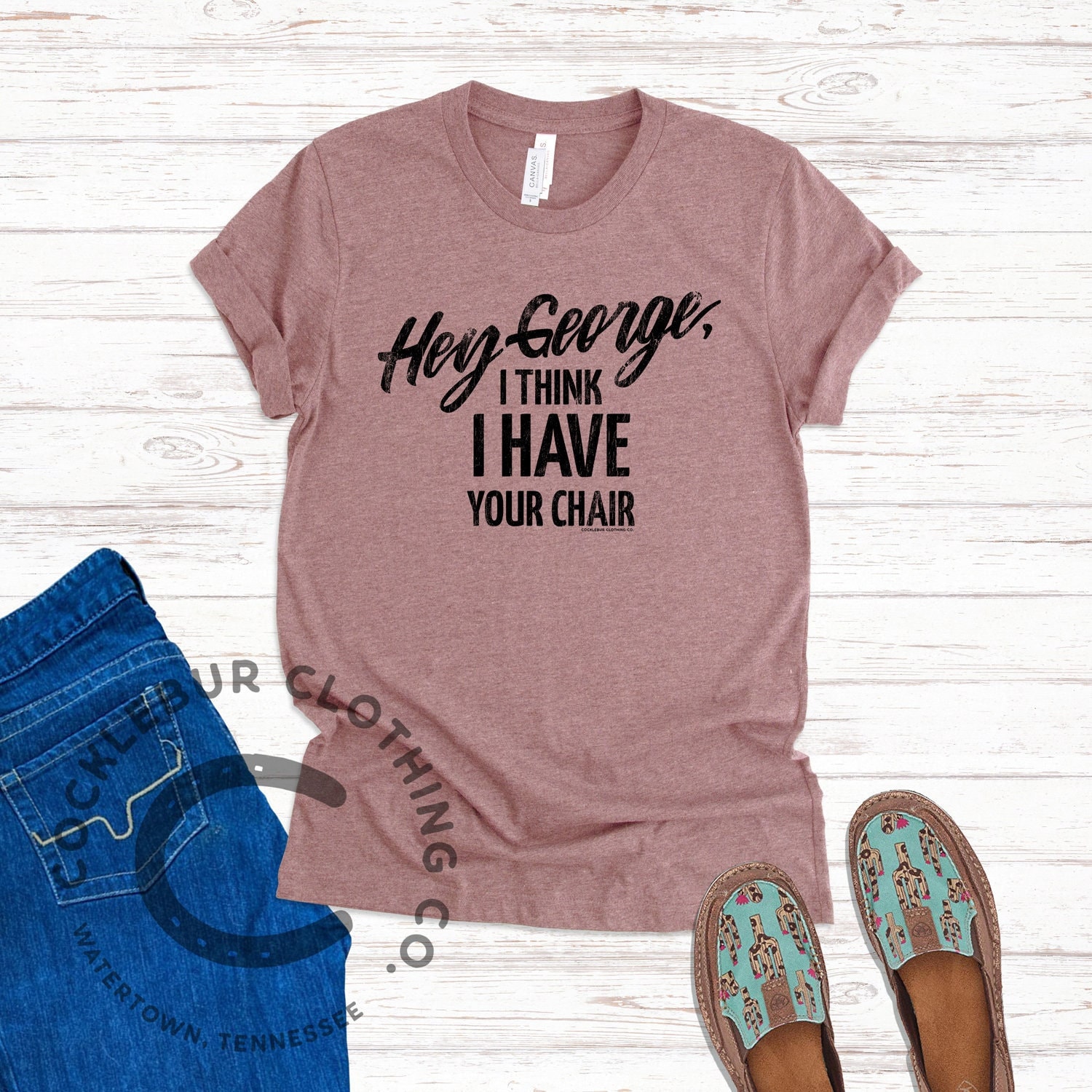 Hey George - Distressed Graphic Tee