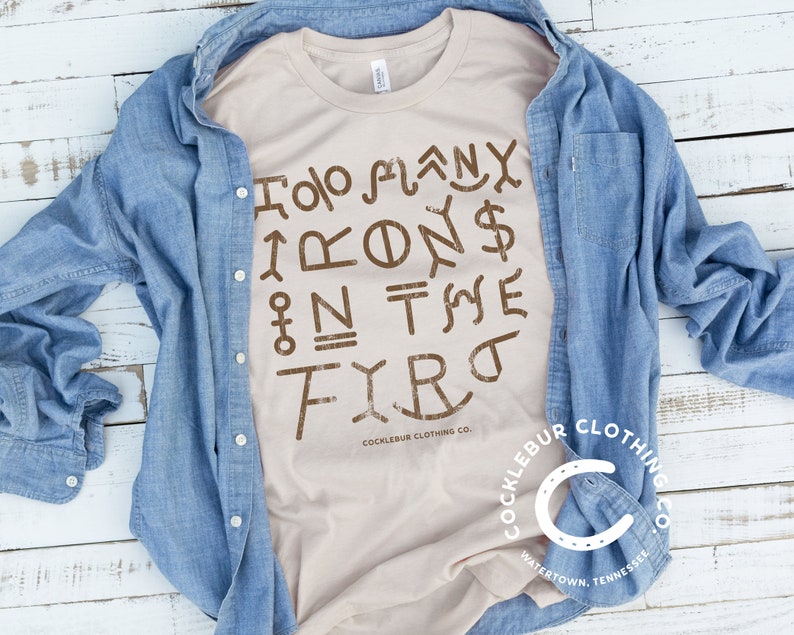 Vintage Brand Tee Too Many Irons in the Fire Etsy