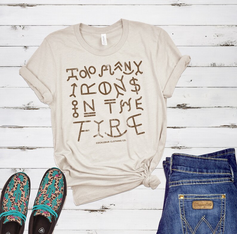 Vintage Brand Tee Too Many Irons in the Fire Etsy