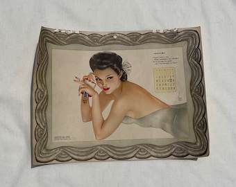 1942 Vargas January pin-up calendar page