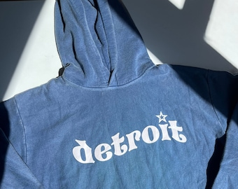 Detroit eco-friendly pigment dyed made in detroit hooded sweatshirt