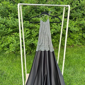 1990s Night Way metallic keyhole halter dress