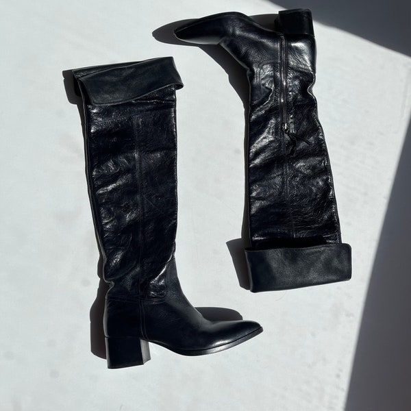 Miu Miu knee-high leather boots