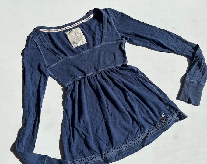 2000s Hollister Babydoll Long Sleeve Top Etsy